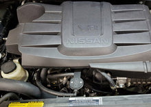 Load image into Gallery viewer, J&L 16-24 Nissan Titan 5.6L Passenger Side Oil Separator 3.0 - Black Anodized