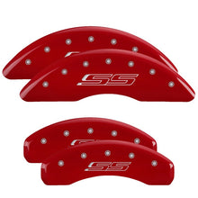 Load image into Gallery viewer, MGP 4 Caliper Covers Engraved Front & Rear Gen 5/SS Red finish silver ch