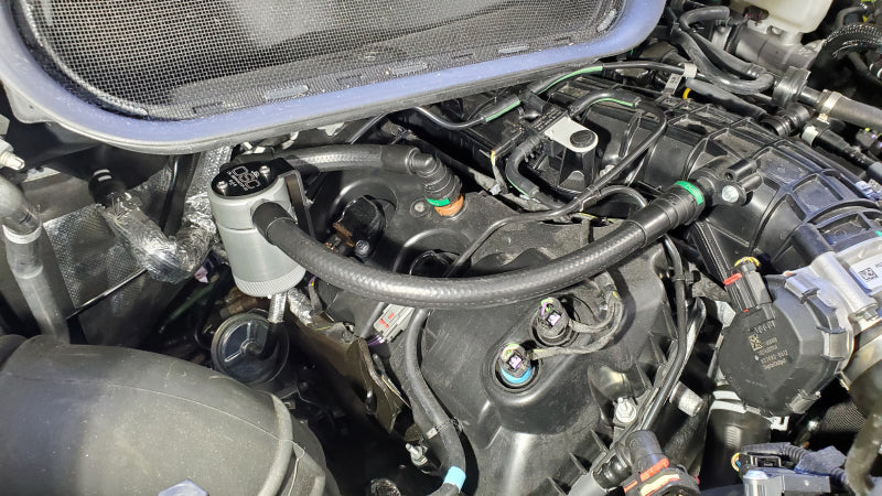 J&L 15-24 Ford Transit 150/250/350 3.5L EcoBoost Passenger Side Oil Separator 3.0 - Clear Anodiz