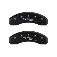 Load image into Gallery viewer, MGP 4 Caliper Covers Engraved Front & Rear SSR Red finish silver ch