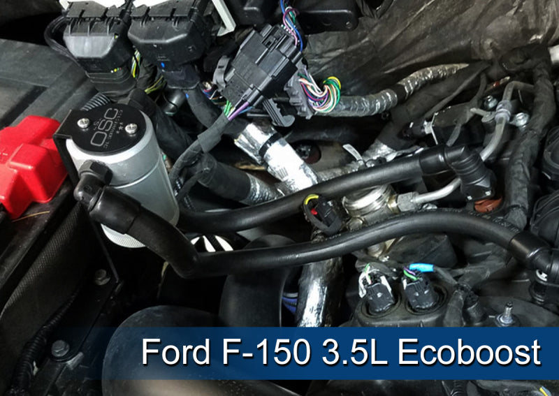 J&L 2011-2024 Ford F-150 2.7L/3.5L/5.0L Passenger Side Oil Separator 3.0 - Clear Anodized