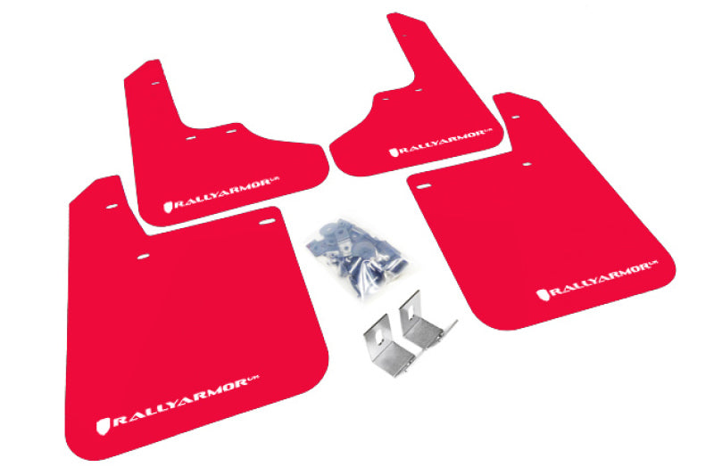 Rally Armor 93-01 Subaru Impreza RS Red UR Mud Flap w/ White Logo