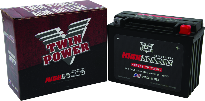 Twin Power YTX-24HL High Performance Battery Replaces H-D 66010-82A Made in USA