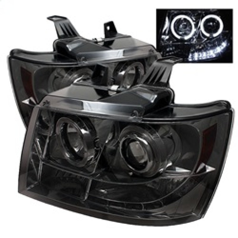 Spyder Chevy Suburban 1500 07-14 Projector Headlights LED Halo LED Smke PRO-YD-CSUB07-HL-SM