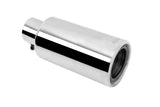 Gibson Rolled Edge Angle-Cut Muffler Quiet Tip - 4in OD/2.25in Inlet/12in Length - Stainless