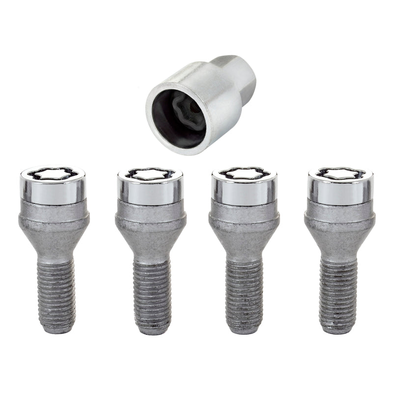 McGard Wheel Lock Bolt Set - 4pk. (Cone Seat) M12X1.25 / 19mm Hex / 25.6mm Shank Length - Chrome