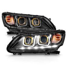 Load image into Gallery viewer, ANZO 2013-2015 Honda Accord Projector Headlights w/ U-Bar Black