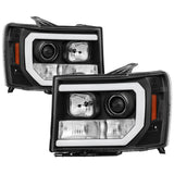 Spyder GMC Sierra 1500/2500/3500 07-13 V2 Projector Headlights- Black PRO-YD-GS07V2-LBDRL-BK