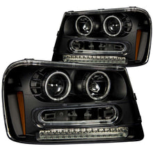 Load image into Gallery viewer, ANZO 2002-2009 Chevrolet Trailblazer Projector Headlights w/ Halo Black