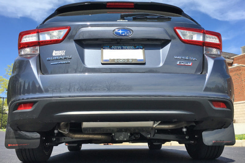 Rally Armor 17-23 Subaru Impreza 4D/5D Black UR Mud Flap w/White Logo