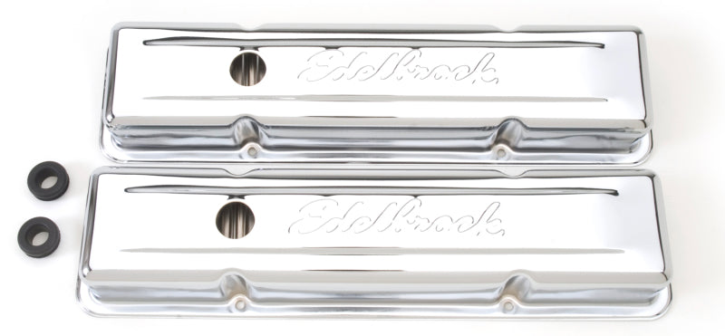 Edelbrock Valve Cover Signature Series Chevrolet 1959-1986 262-400 CI V8 Low Chrome