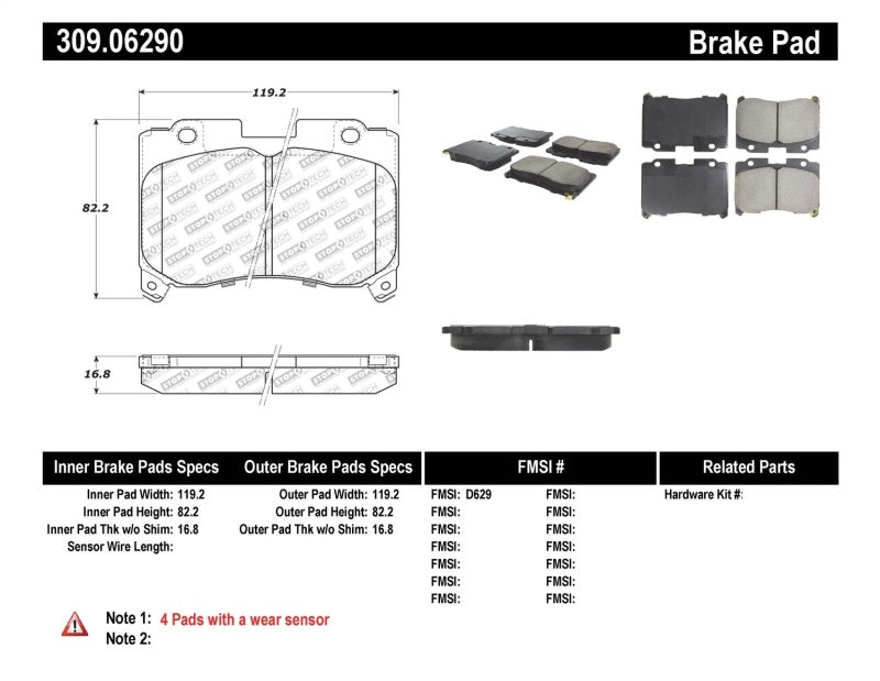 StopTech Performance 5/93-98 Toyota Supra Turbo Front Brake Pads