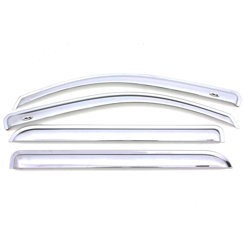 AVS 09-13 Nissan Rogue Ventvisor Outside Mount Front & Rear Window Deflectors 4pc - Chrome