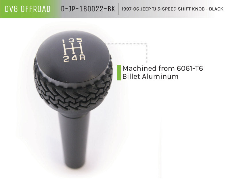 DV8 Offroad 1997-06 Jeep TJ 5-Speed Shift Knob And Lever Black