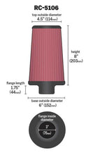 Load image into Gallery viewer, K&amp;N Universal ChromeRound Tapered Air Filter 3in Flange ID / 6in Base OD / 4.5in Top OD / 8in Height