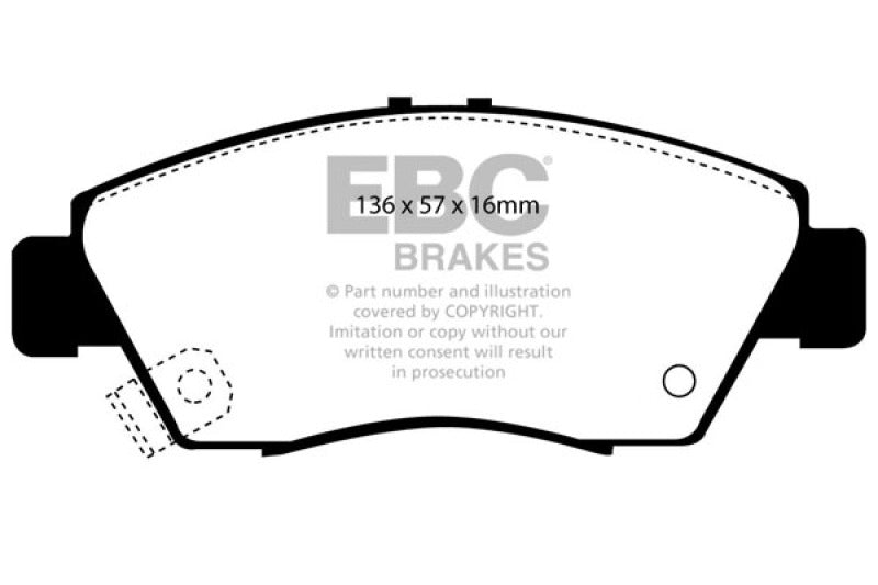 EBC 12 Acura ILX 1.5 Hybrid Ultimax2 Front Brake Pads