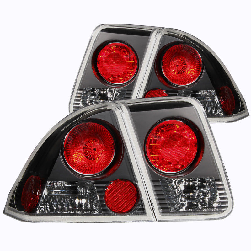 ANZO 2001-2004 Honda Civic Taillights Black