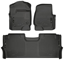 Load image into Gallery viewer, Husky Liners 17-19 F-250/F-350/F-450 Crew Cab Weatherbeater Black Front &amp; 2nd Seat Floor Liners