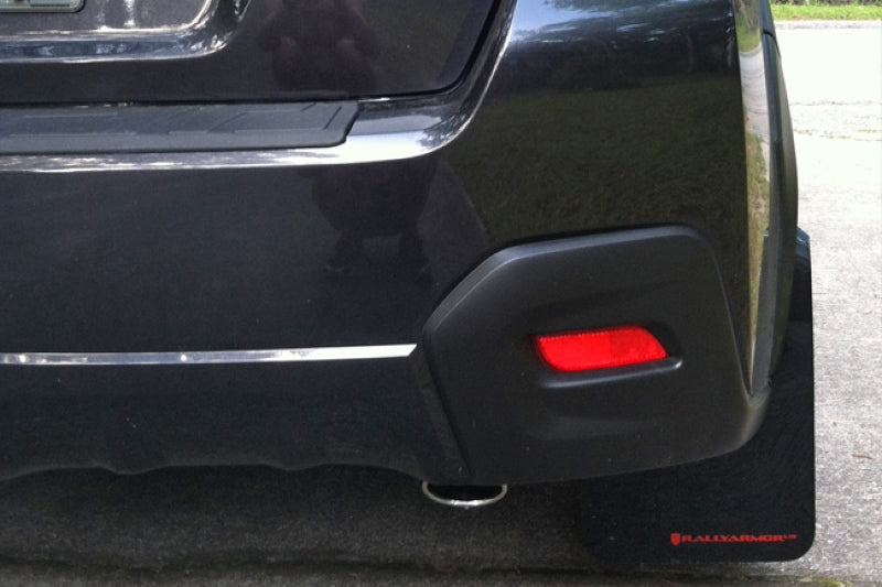 Rally Armor 13-17 Subaru Crosstrek XV Black UR Mud Flap w/Red Logo