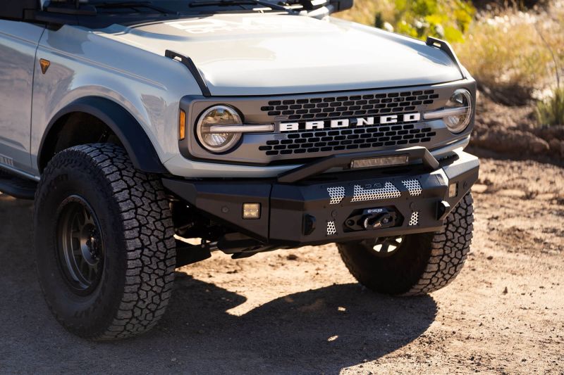 DV8 Offroad 2021+ Ford Bronco Front Bumper Winch Capable w/ Optional Bull Bar/Aux Light Opening