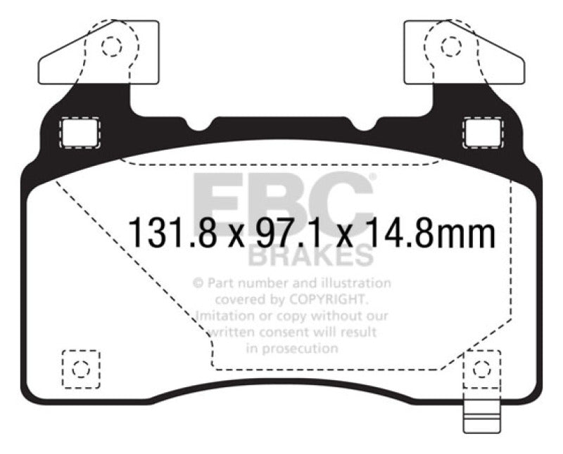 EBC 14+ Cadillac CTS Vsport 3.6 Twin Turbo Yellowstuff Front Brake Pads