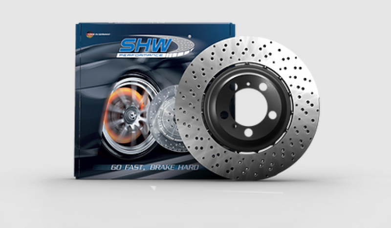 SHW 15-18 BMW M3 3.0L Right Rear Cross-Drilled Lightweight Brake Rotor (34212284812)