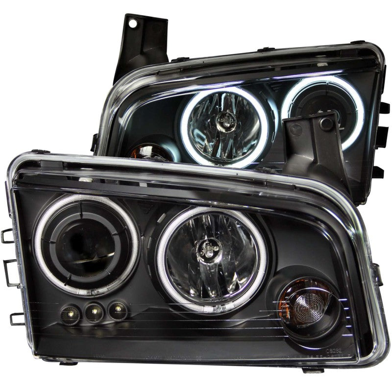 ANZO 2006-2010 Dodge Charger Projector Headlights w/ Halo Chrome (CCFL)