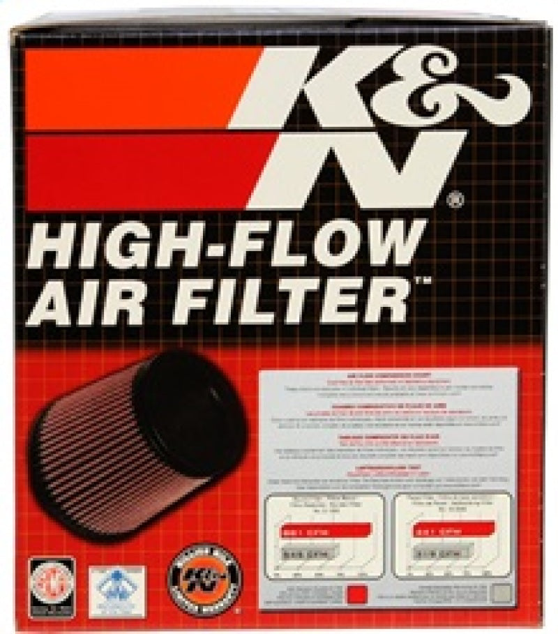 K&N Round Tapered Universal Air Filter 4in Flange ID x 5.375 Base OD x 4in Top OD x 6.5in H