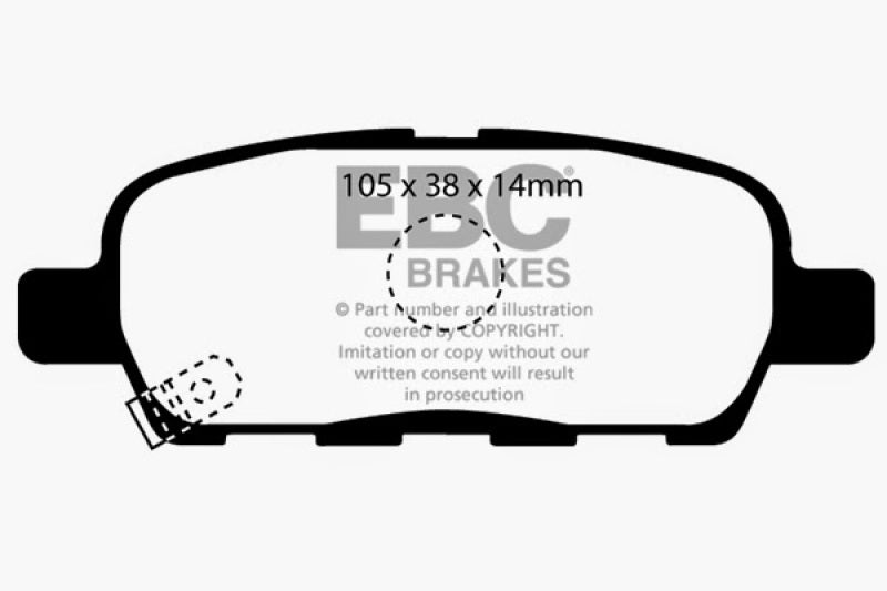 EBC 08-13 Infiniti EX35 3.5 Yellowstuff Rear Brake Pads