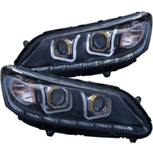 Load image into Gallery viewer, ANZO 2013-2015 Honda Accord Projector Headlights w/ U-Bar Black