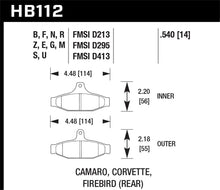 Load image into Gallery viewer, Hawk 85-97 Chevrolet Camaro w/Rear Disc Brakes/84-96 Chevrolet Corvette DTC-60 Race Rear Brake Pads