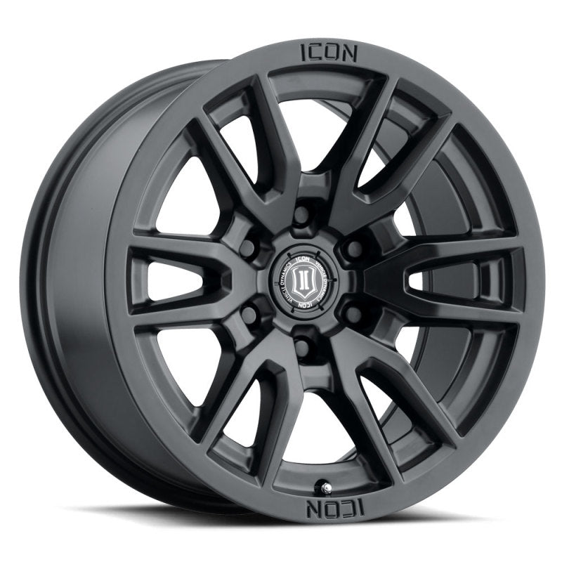 ICON Vector 6 17x8.5 6x5.5 25mm Offset 5.75in BS 95.1mm Bore Satin Black Wheel