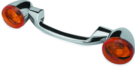 Bikers Choice 91-08 Touring 86-17 FLST Narrow Chrome Rear Turn Signal Bar Kit W/Amber Lens