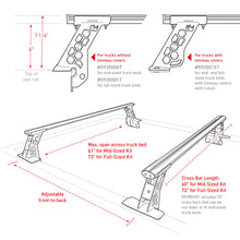 Load image into Gallery viewer, Go Rhino 15-22 Ford F-150 / 07-21 Toy. Tundra XRS Cross Bars Kit - Tex Blk (Attch Tonneau Cvr T-Trk)