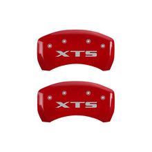 Load image into Gallery viewer, MGP 4 Caliper Covers Engraved Front Cadillac Engraved Rear XTS Red finish silver ch