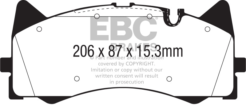 EBC 2015+ Mercedes-Benz C63 AMG (W205) 4.0L Twin Turbo Yellowstuff Front Brake Pads