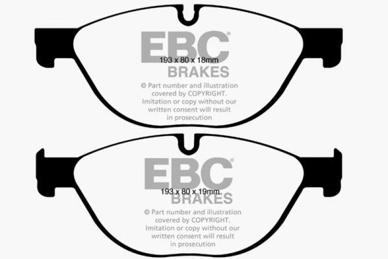 EBC 12-13 BMW 528 2.0 Turbo (F10) Performance Yellowstuff Front Brake Pads