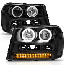 Load image into Gallery viewer, ANZO 2002-2009 Chevrolet Trailblazer Projector Headlights w/ Halo Black