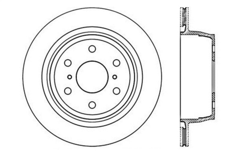 StopTech 07-10 GMC Sierra (w/ Rear Drum) / 07-09 GMC Yukon Rear Left Slotted & Drilled Rotor