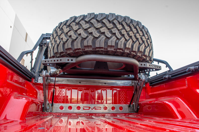 DV8 Offroad 2019+ Jeep Gladiator In-Bed Adjustable Tire Carrier