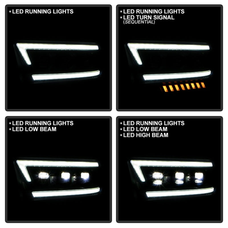 Spyder 19-22 Dodge Ram 2500/3500 (Halogen Model Only) Proj. Headlights (PRO-YD-DR19HDHALAP-SEQ-BK)