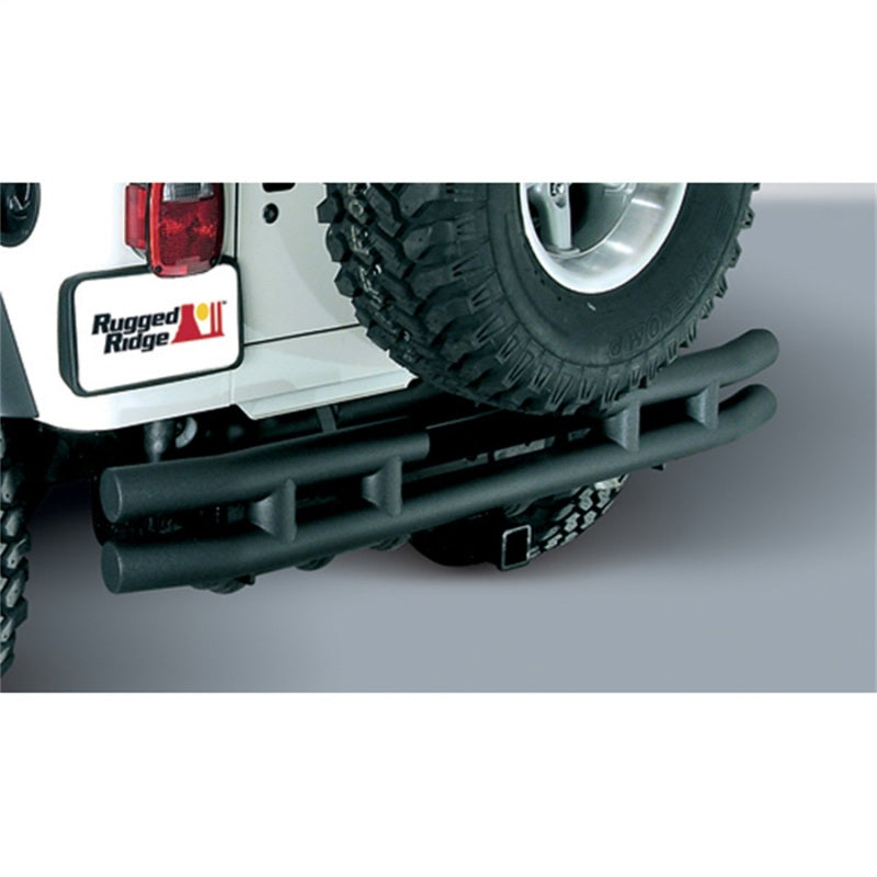 Rugged Ridge 3-In Dbl Tube Rear Bumper w/ Hitch 87-06 Jeep Wrangler