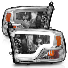 Load image into Gallery viewer, ANZO 2009-2018 Dodge Ram 1500/ 2500/ 3500 Crystal Headlights w/ Light Bar Chrome Housing