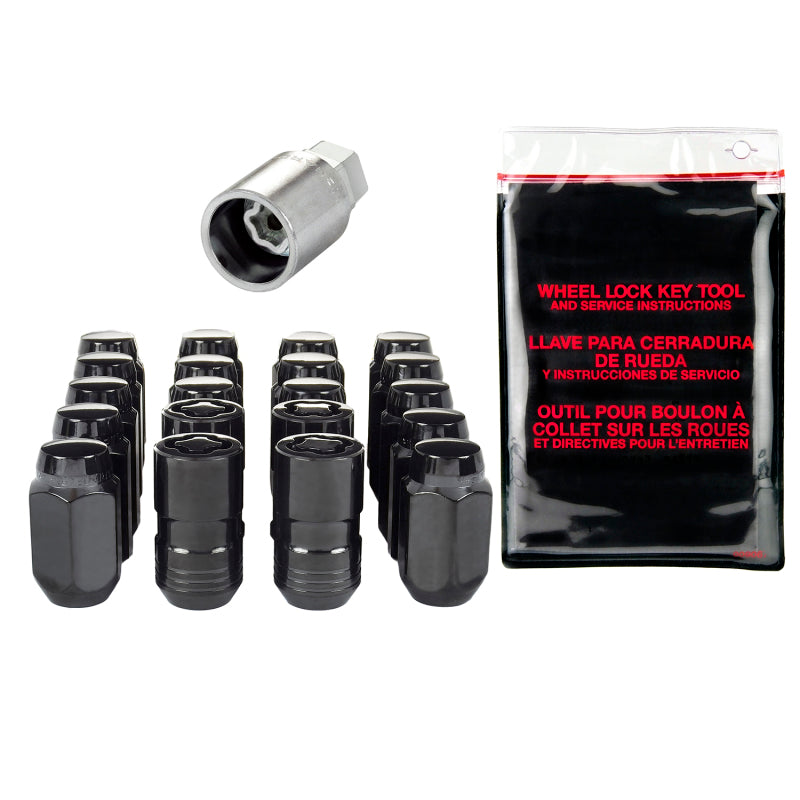 McGard 5 Lug Hex Install Kit w/Locks (Cone Seat Nut) M14X1.5 / 22mm Hex / 1.635in. Length - Black