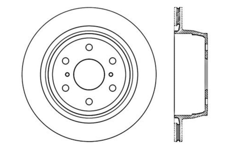 StopTech 05-10 GMC Sierra (w/ Rear Drum) / 07-09 GMC Yukon Rear Right Slotted & Drilled Rotor