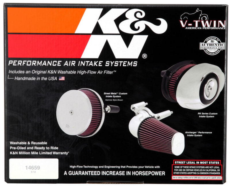 K&N Oval Red 9in Intake System for Harley Davidson