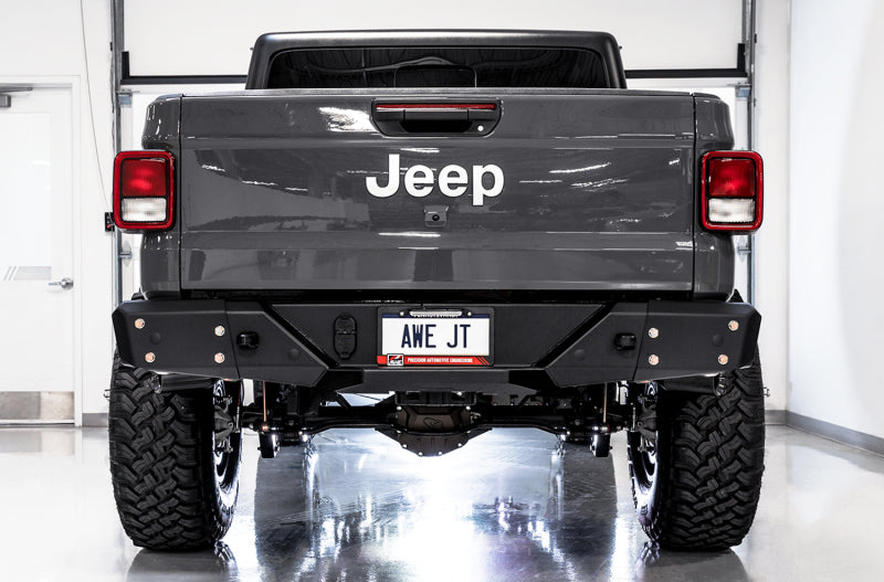 AWE Tuning 20-21 Jeep Gladiator JT 3.6L Tread Edition Cat-Back Dual Exhaust - Diamond Black Tip