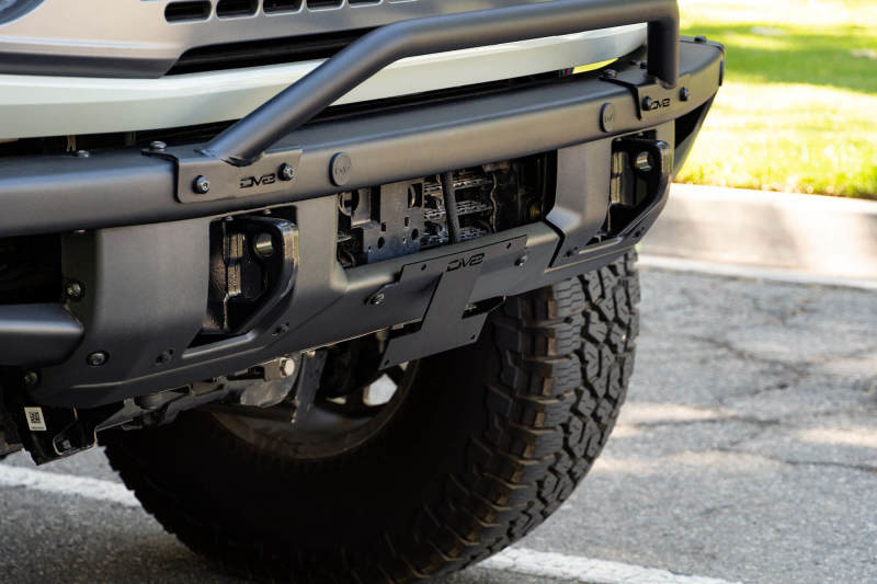 DV8 Offroad 21-22 Ford Bronco Factory Front Bumper Licence Relocation Bracket - Front